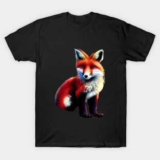 PRETTY AND CUTE FOX CUB CUT OUT T-Shirt